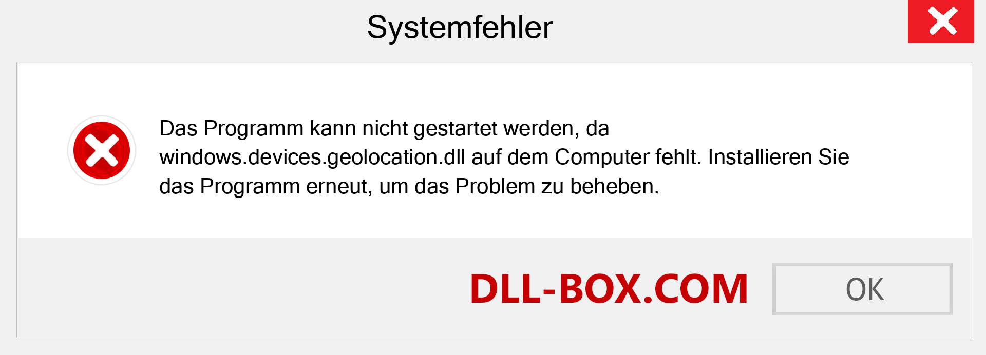 windows.devices.geolocation.dll-Datei fehlt?. Download für Windows 7, 8, 10 - Fix windows.devices.geolocation dll Missing Error unter Windows, Fotos, Bildern